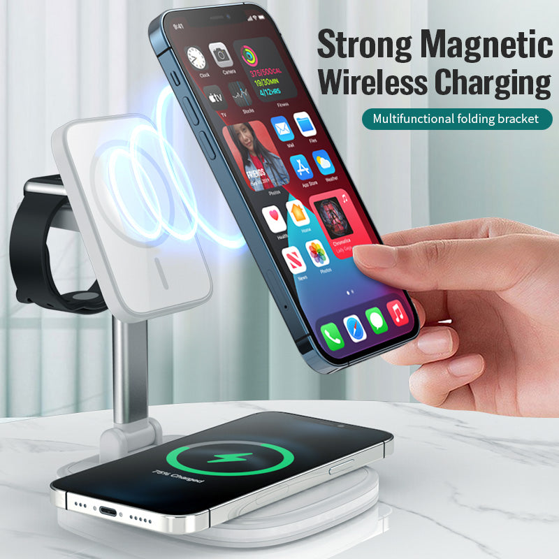 3in1 Magnetic QI 15W Charging Station